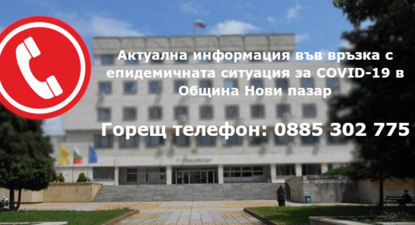 Община Нови пазар отвори телефони за доставка на храни и лекарства