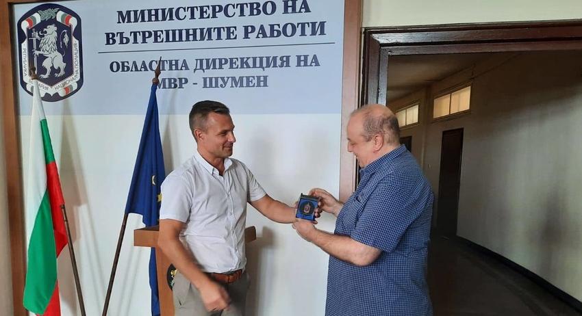 Почетен знак на МВР за инспектор Любомир Николов 